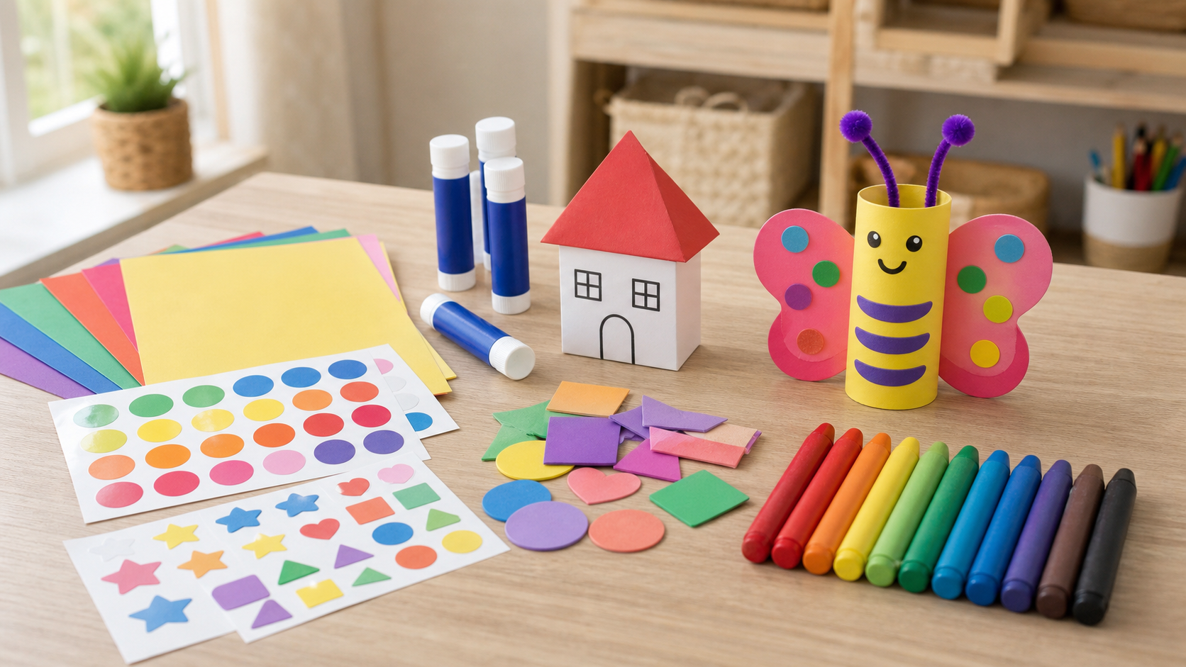 Vật liệu đồ chơi thủ công DIY phù hợp cho bé mẫu giáo