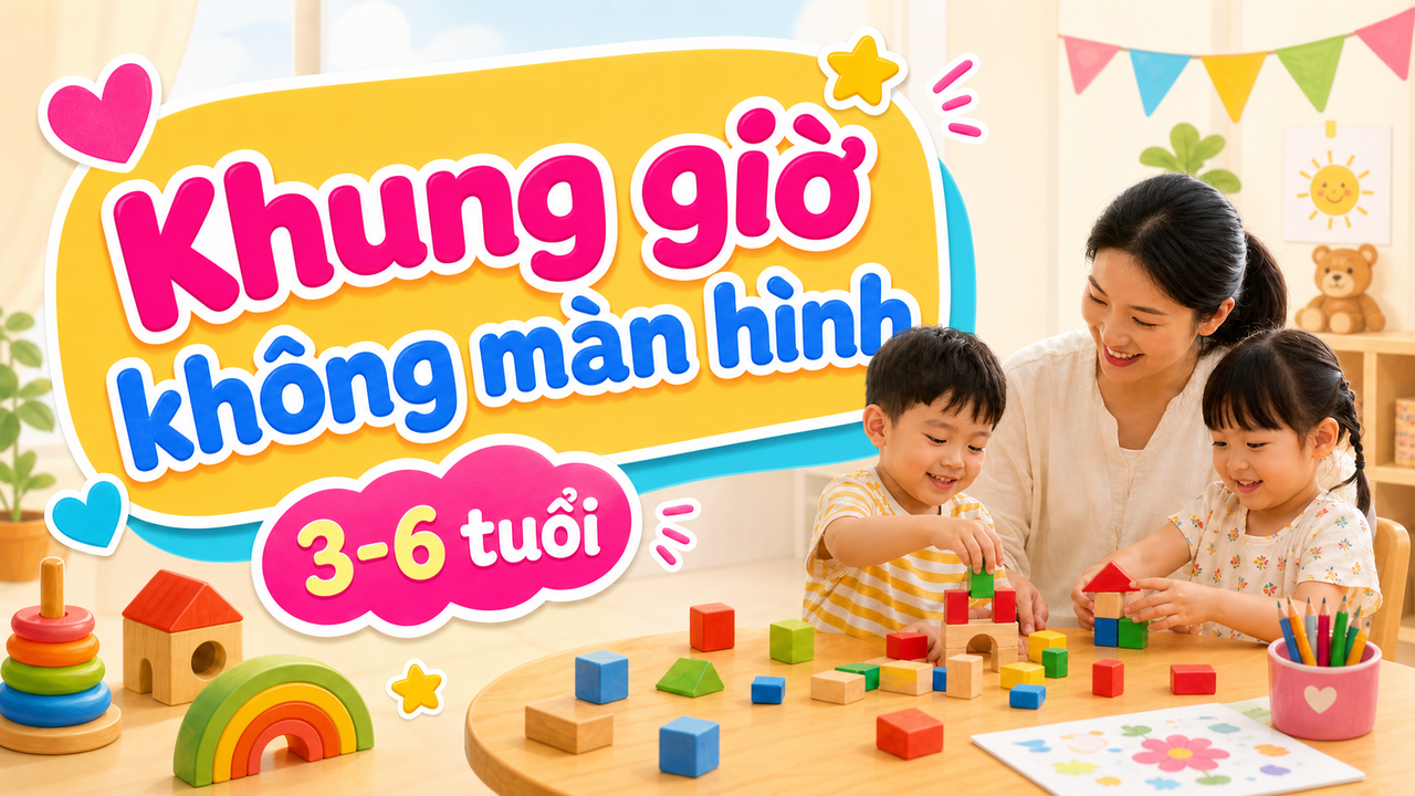 Khung giờ không màn hình cho bé 3-6 tuổi: bắt đầu thế nào?