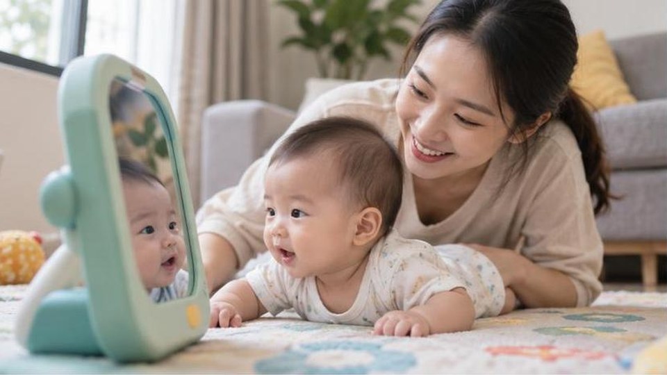 Minh họa riêng cho bài Xâu hạt lớn cho bé: chơi khéo tay mà vẫn an toàn - cảnh chơi 1, không có chữ trên ảnh