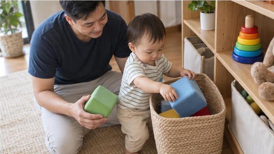 Minh họa riêng cho bài Bộ bác sĩ đồ chơi cho bé: chơi khám bệnh giả vờ sao cho an toàn? - cảnh chơi 1, không có chữ trên ảnh