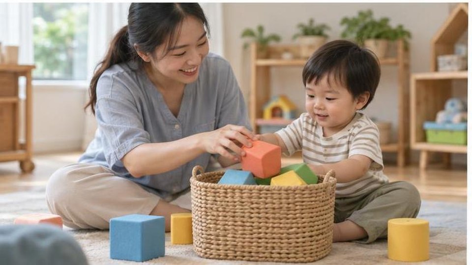 Minh họa riêng cho bài Trò chơi xếp theo kích thước cho bé: học to nhỏ, cao thấp qua đồ chơi - cảnh chơi 3, không có chữ trên ảnh