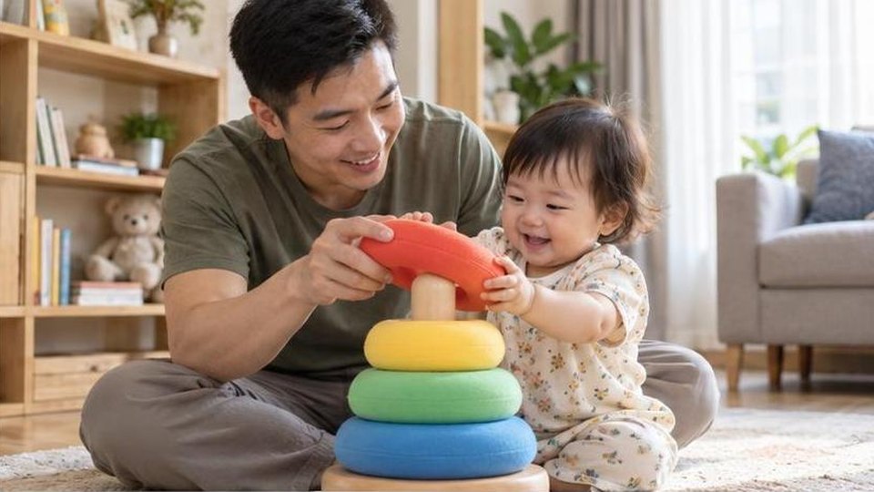Minh họa riêng cho bài Chơi bán hàng giả vờ với bé: học đếm, chờ lượt và nói chuyện vui - cảnh chơi 3, không có chữ trên ảnh