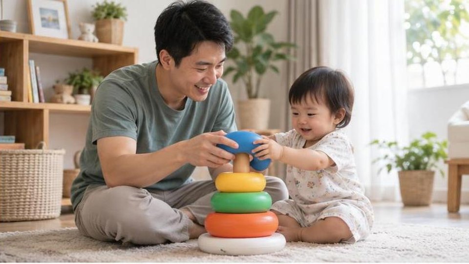 Minh họa riêng cho bài Đồ chơi chăm sóc thú bông cho bé: chơi nhập vai nuôi sự quan tâm - cảnh chơi 1, không có chữ trên ảnh