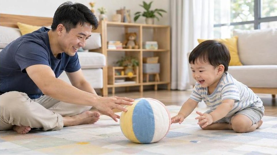 Bé thực hành ăn dặm màu sắc cho bé 6-12 tháng với đồ chơi an toàn và người lớn quan sát