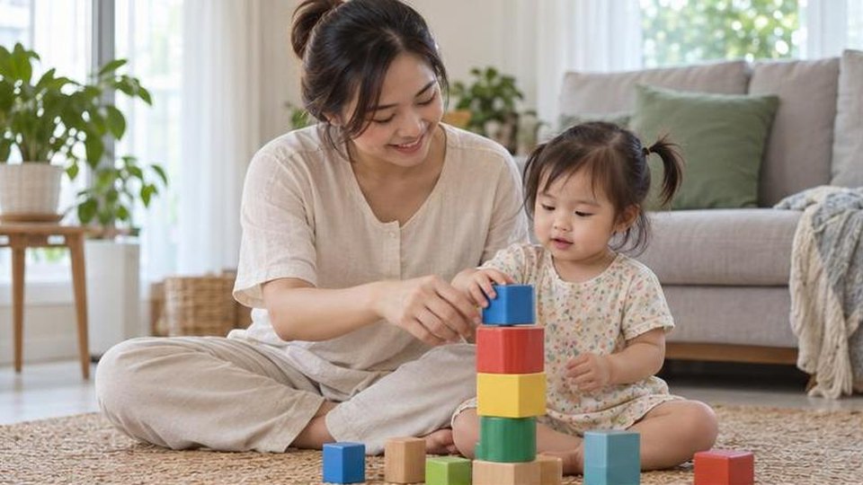 Bé thực hành đồ chơi tưởng tốt nhưng chưa hợp bé 2-3 tuổi với đồ chơi an toàn và người lớn quan sát