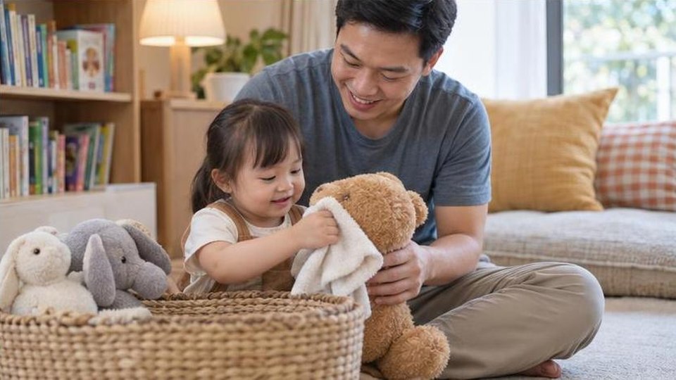 Bé thực hành đồ chơi cho bé 0-6 tháng với đồ chơi an toàn và người lớn quan sát