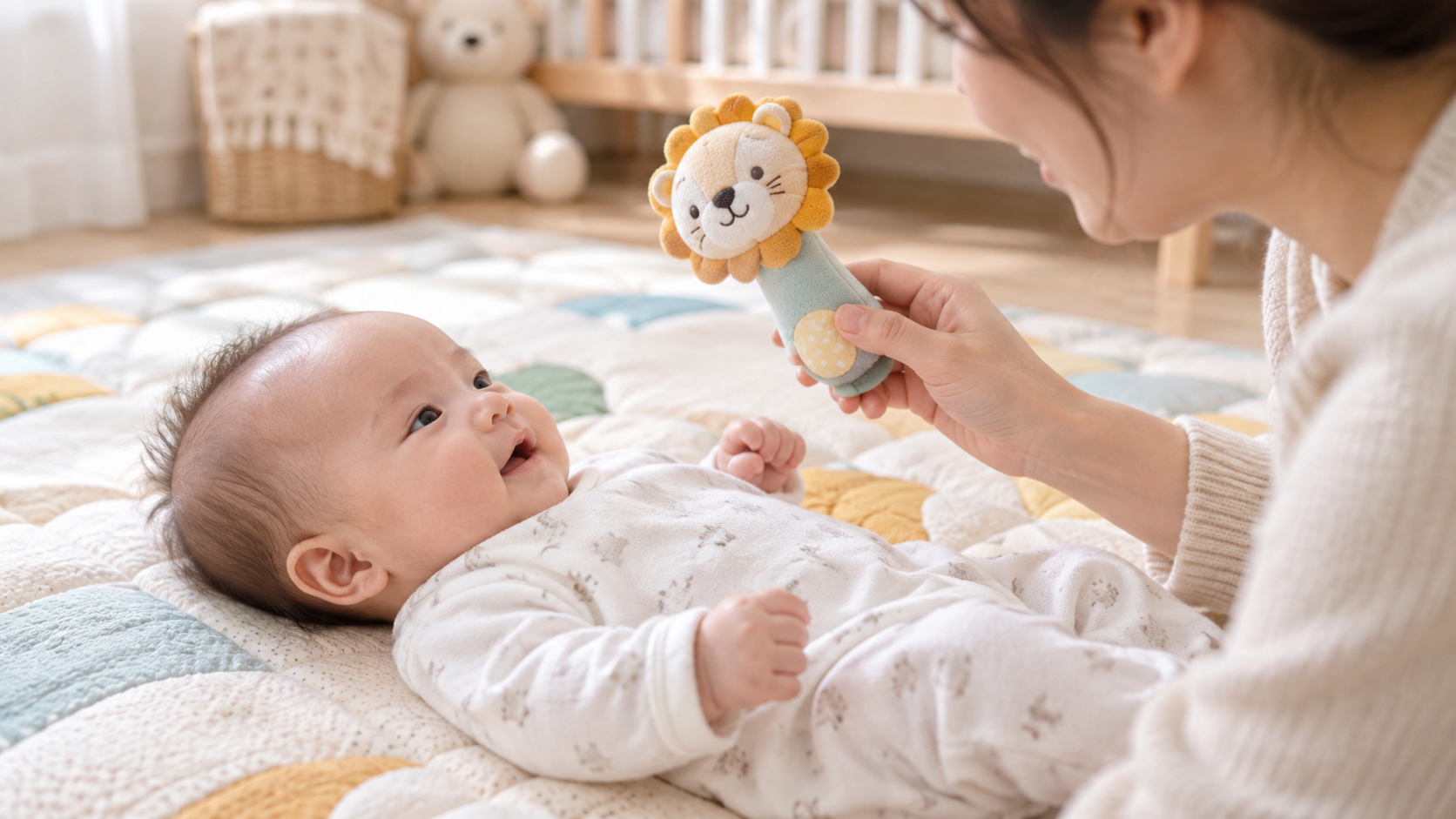 Lục lạc mềm cho bé 0-6 tháng: nghe âm thanh nhẹ mà không quá kích thích