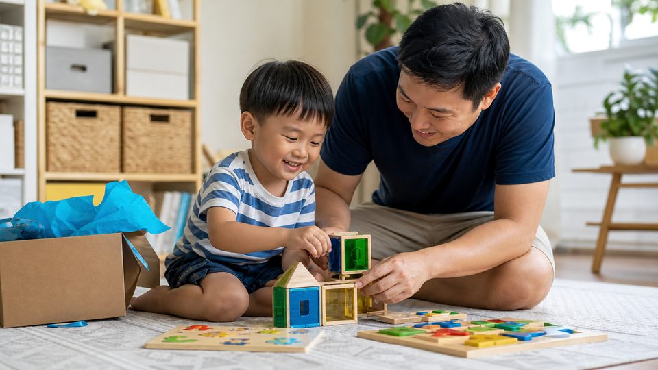 Minh họa cách chơi lồng đèn trung thu diy cho bé cùng bé độ tuổi của bé không dùng chữ trên ảnh