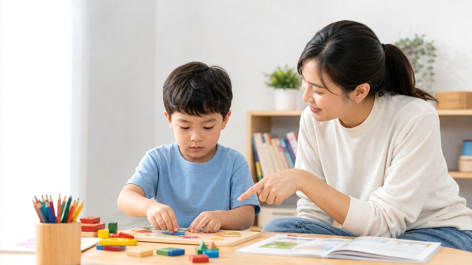 Minh họa cách chơi khi bé thua cuộc trong lúc chơi cùng bé độ tuổi của bé không dùng chữ trên ảnh