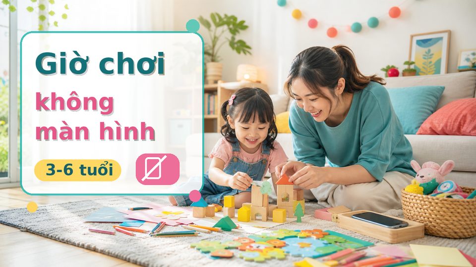 Minh họa cách chơi 7 hoạt động cuối tuần cho bé tại nhà giúp cả nhà gắn kết cùng bé độ tuổi của bé không dùng chữ trên ảnh