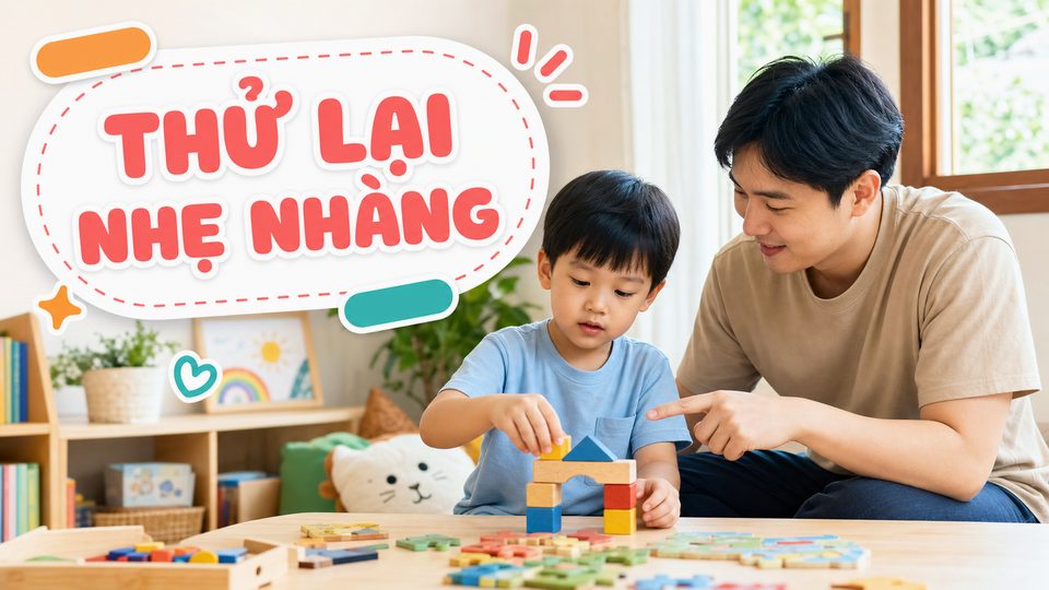 Minh họa cách chơi trò chơi vận động nhẹ trong nhà cho bé ngày mưa cùng bé độ tuổi của bé không dùng chữ trên ảnh