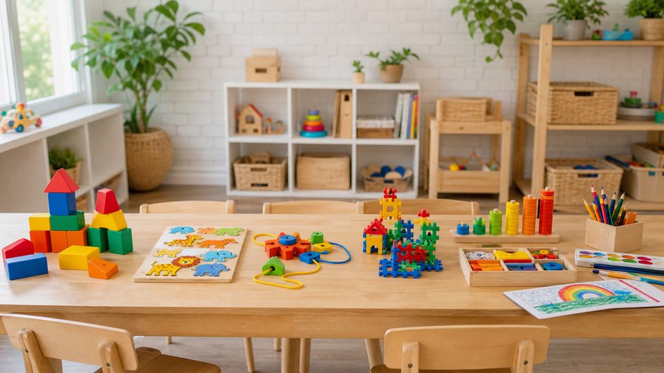 Minh họa cách chơi cách dạy bé biết chờ đến lượt khi chơi cùng bạn cùng bé độ tuổi của bé không dùng chữ trên ảnh