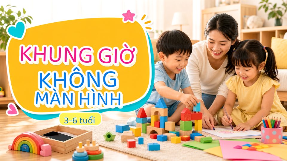 Minh họa cách chơi mẹo nuôi con không la mắng cùng bé độ tuổi của bé không dùng chữ trên ảnh