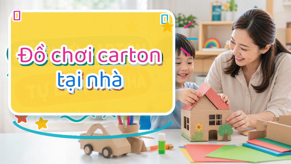 Minh họa cách chơi trò chơi giúp bé nhận biết màu sắc, hình khối và số lượng cùng bé độ tuổi của bé không dùng chữ trên ảnh