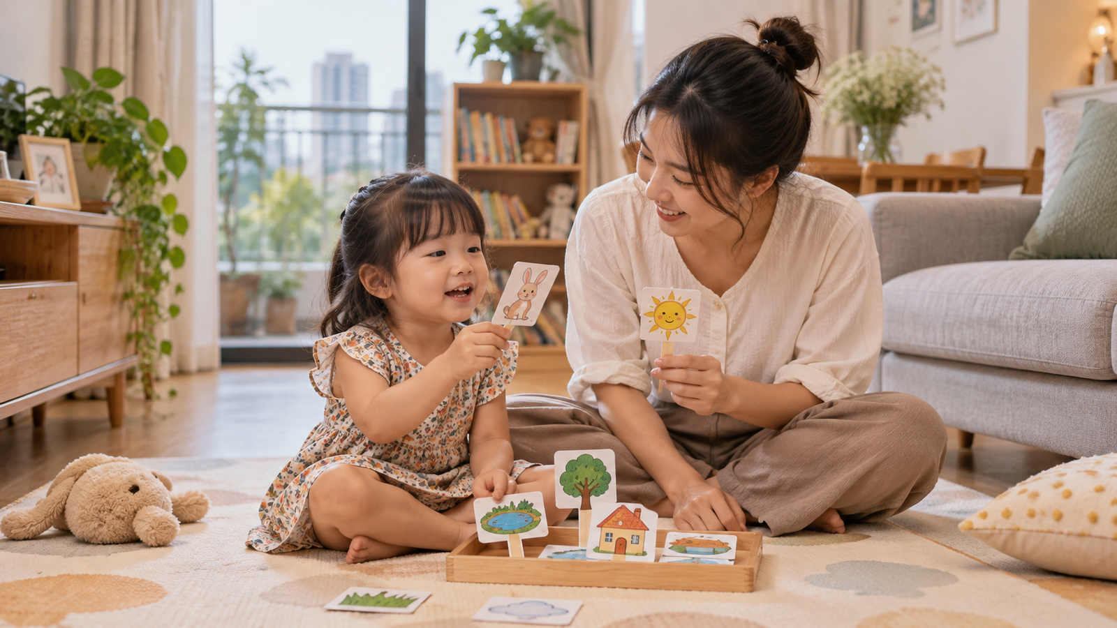 Khay kể chuyện cho bé 3-5 tuổi: dùng que tranh để con nói rõ hơn