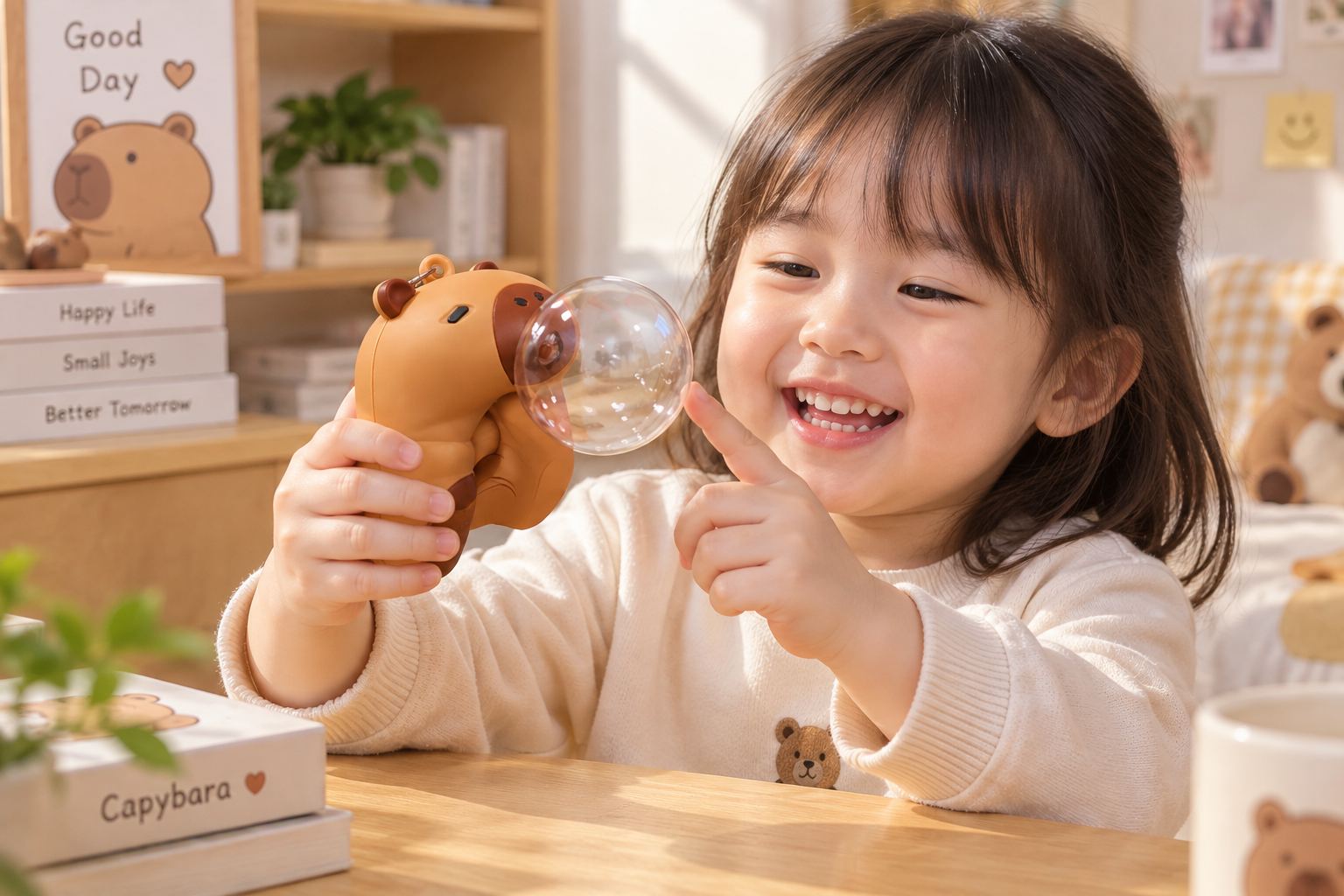 Đồ chơi Squishy Capybara Bong Bóng bóp xả stress siêu mềm cute đáng yêu Aquakids - Ảnh lifestyle / cách chơi