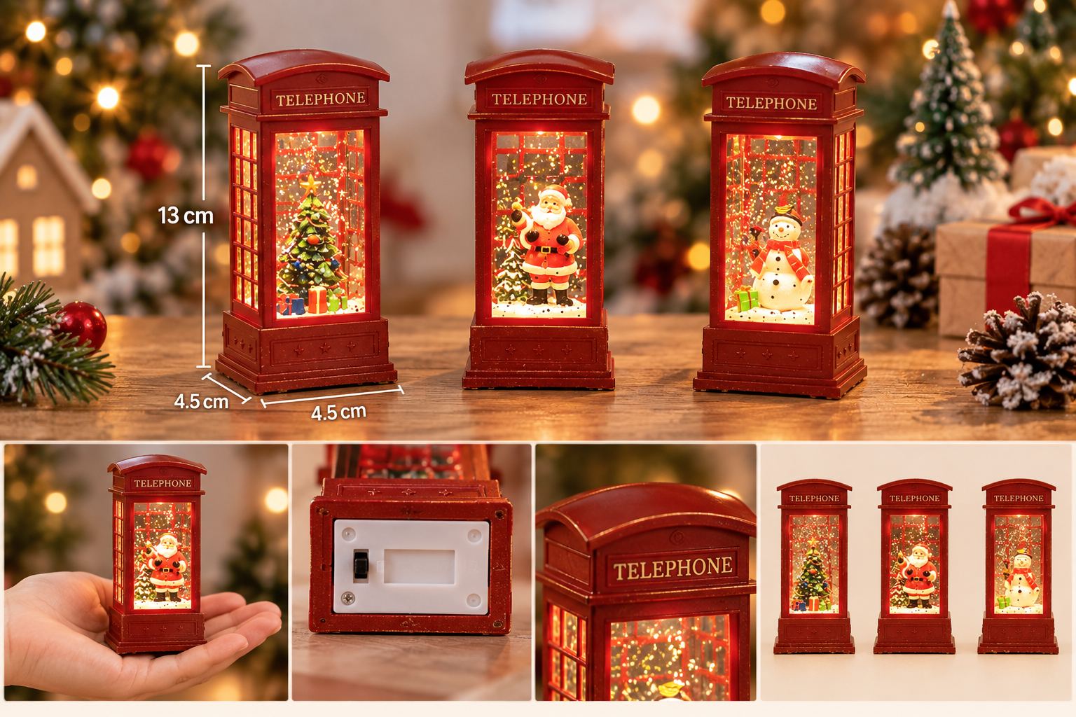 Đèn Pha Lê Ông Già Noel Trang Trí Cây Thông Noel Quà Tặng Giáng Sinh Người Tuyết Giáng Sinh Aquakids - Ảnh kích thước / thông tin sản phẩm