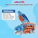 Ô tô khủng long đồ chơi nuốt xe biến hình đường đua cho bé tặng 4 xe kim loại giá rẻ