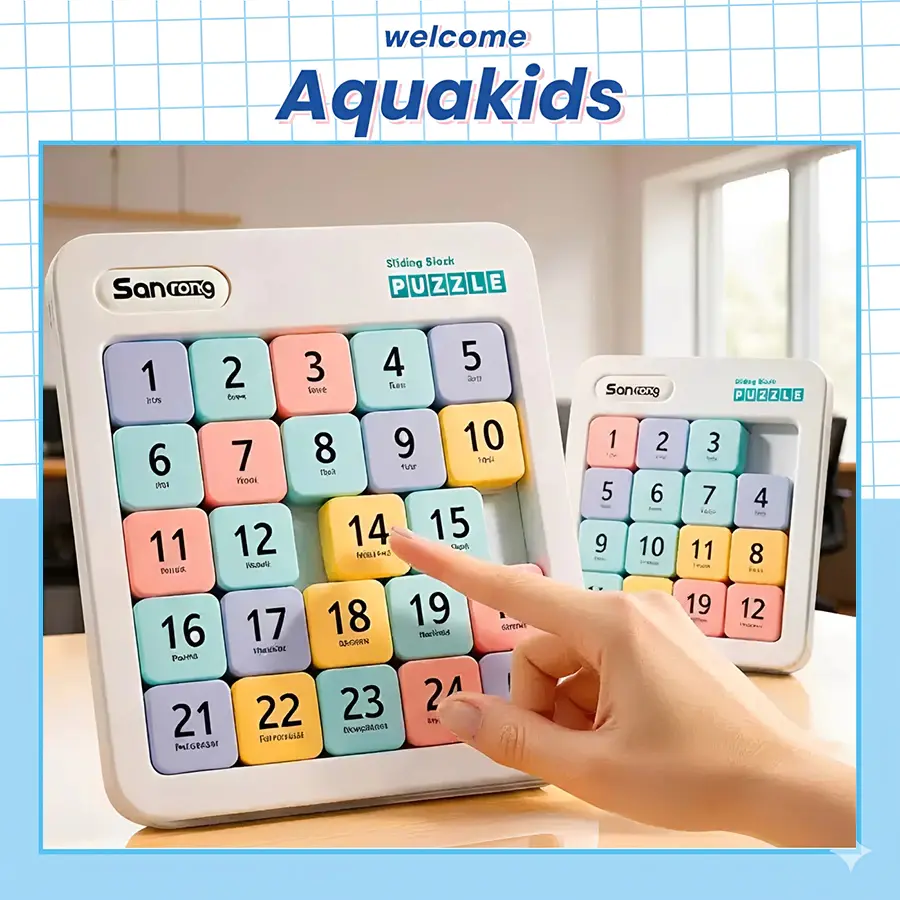 Đồ chơi trượt xếp hình sudoku chín lưới từ tính trẻ em trí tuệ montessori cho bé AquaKids