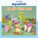 100 bộ miếng tranh ghép hình 3D bằng giấy dễ thương chủ đề côn trùng, động vật, khủng long, máy bay AquaKids