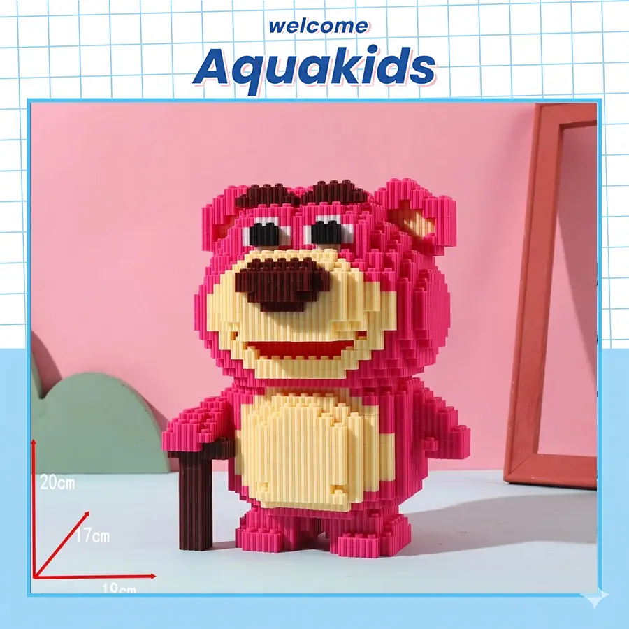 Bộ Lắp ráp gấu dâu Lotso cỡ lớn to bự lắp ráp nhân vật hoạt hình Aquakids