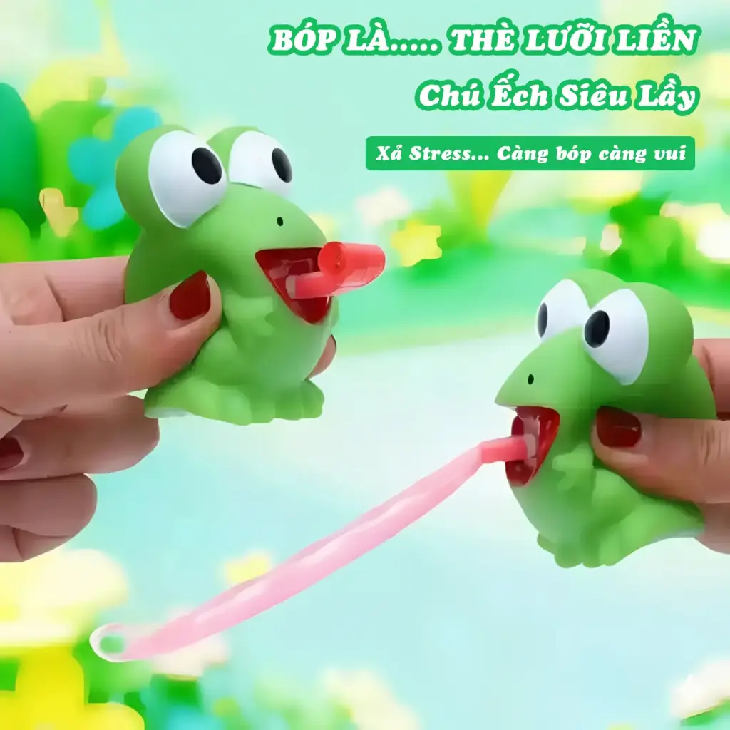 Đồ chơi bóp hình con ếch có âm thanh vô tri giải nén ếch và khủng long xanh sáng tạo ngộ nghĩnh Aquakids