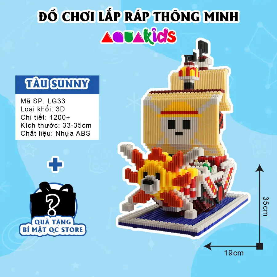 Đồ chơi lắp ráp tàu thousand sunny one piece mô hình lắp ghép cao cấp giá rẻ cho bé Aquakids