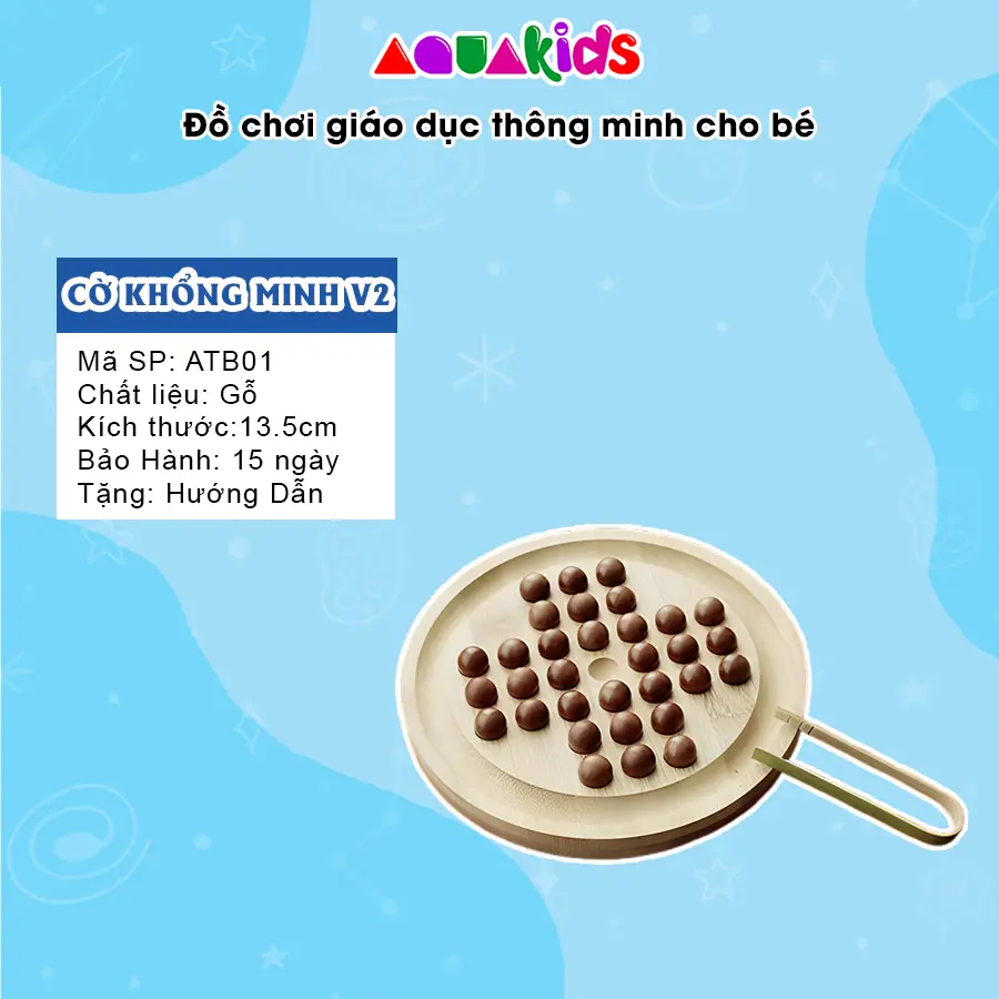 Bộ cờ gỗ thông minh cờ khổng minh rèn tư duy giáo dục sớm cho bé Aquakids