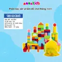 Đồ chơi xếp hình khối bằng gỗ bộ xếp hình xây dựng nhiều màu sắc 100 chi tiết cho bé Aquakids