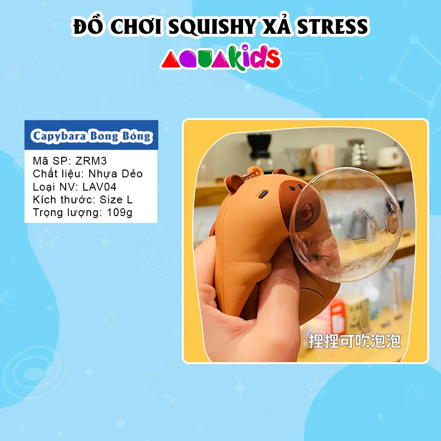 Đồ chơi Squishy Gà Bong Bóng bóp xả stress siêu mềm cute đáng yêu Aquakids