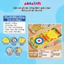 Bộ đồ chơi gỗ đa năng 5 trong 1 trí tuệ Bowling bóng & rắn rèn tư duy làm quà cho bé AquaKids