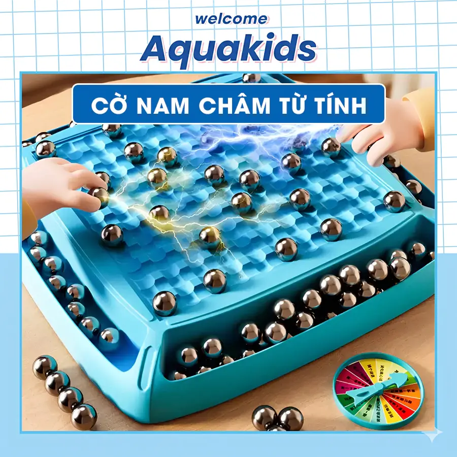 Bàn cờ đá bi nam châm trò chơi trí tuệ tư duy logic tương tác cải thiện tập trung và phán đoán cho bé AquaKids