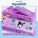 Hộp bút nhiều ngăn đa năng cho bé trai bé gái có khóa mật khẩu 2 lớp chủ đề Kuromi/Melody AquaKids
