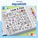Bộ sổ trò chơi cho trẻ em vẽ rèn tính tập giáo dục sớm tương tác tô màu Look&Find luyện tư duy AquaKids