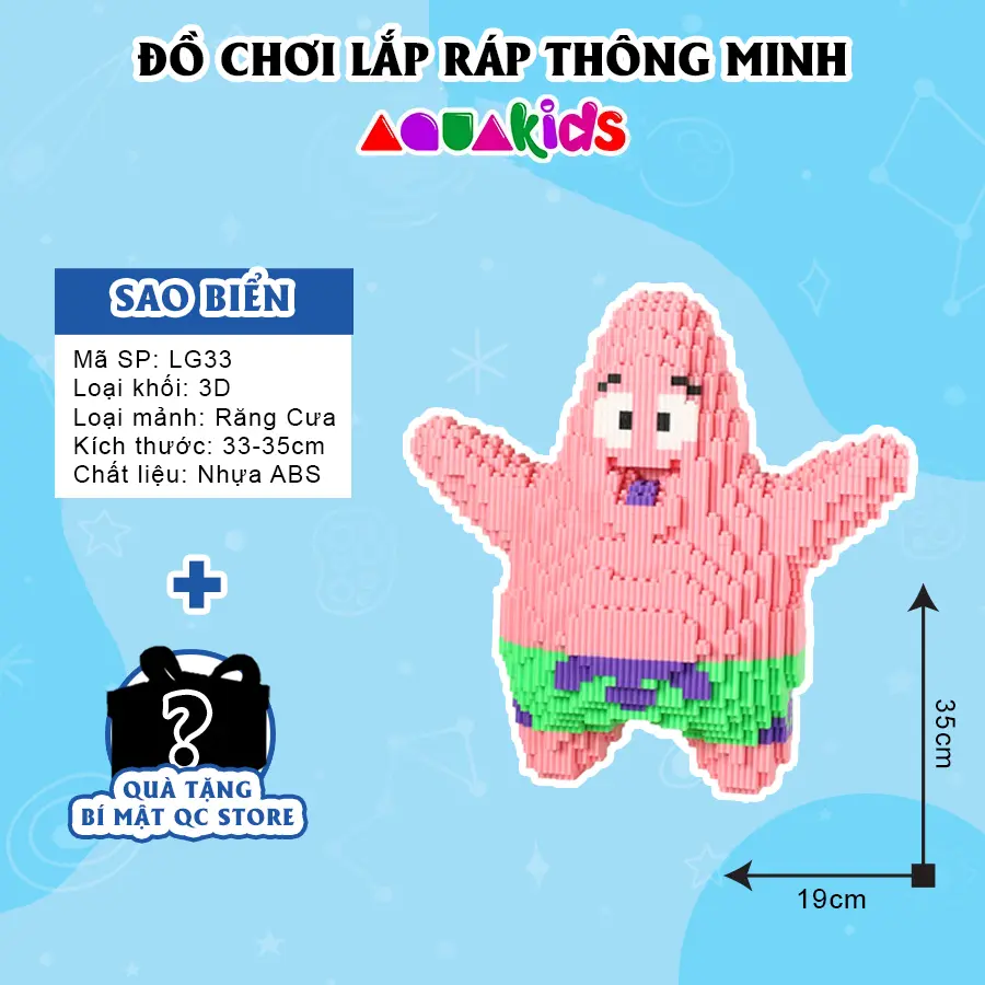 Bộ mô hình thỏ tím Stella lắp ráp động vật ghép hình 3D size lớn đáng yêu AquaKids