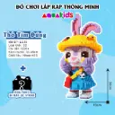 Bộ mô hình thỏ tím Stella lắp ráp động vật ghép hình 3D size lớn đáng yêu AquaKids