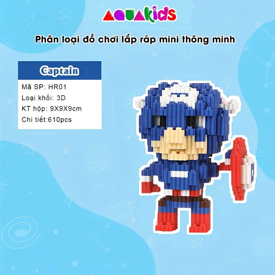 Đồ chơi lắp ráp marvel ironman captain american mô hình nhân vật siêu anh hùng 3D thông minh cho bé 