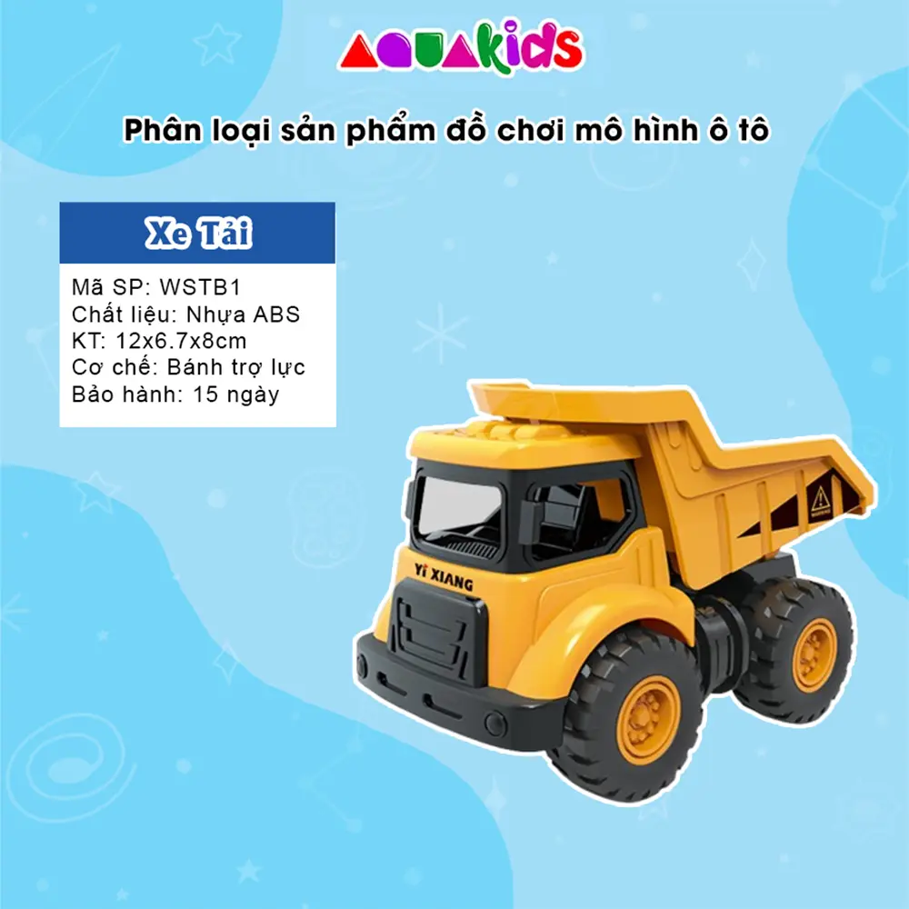Xe thi công đồ chơi ô tô công trình xe tải xe cẩu xe ben trợ lực quán tính cho bé trai