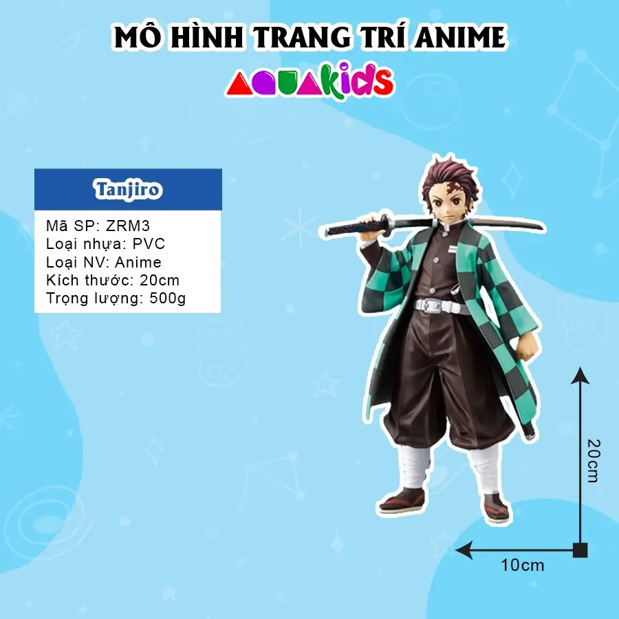 Mô hình nhân nhân vật 3D Kimetsu No Yaiba Demon Slayer Tanjirou Nezuko Zenitsu Inosuke Giyuu Shinobu KNY