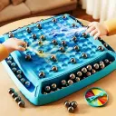 Bàn cờ đá bi nam châm trò chơi trí tuệ tư duy logic tương tác cải thiện tập trung và phán đoán cho bé AquaKids