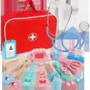 Bộ đồ chơi bác sĩ bằng gỗ thông minh 40 chi tiết cho bé mô phỏng thiết bị y tế nhập vai bác sĩ khám bệnh nha khoa y tá AquaKids