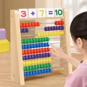 Bảng tính học toán bằng gỗ bảng tính hạt gỗ cho bé từ 3-6 tuổi giúp bé học toán và nhận biết màu sắc AquaKids