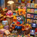 Bộ mô hình đồ chơi lắp ráp 3D xếp hình cáo và thỏ zootopia cỡ vừa cao 32cm