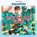 Đồ chơi lắp ráp robot biến hình từ tính 8 in 1 robot biến hình kèm hộp đựng cao cấp AquaKids