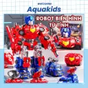 Đồ chơi robot nam châm lắp ráp 8in1 biến hình thông minh cho bé phát triển tư duy hộp quà tặng AquaKids