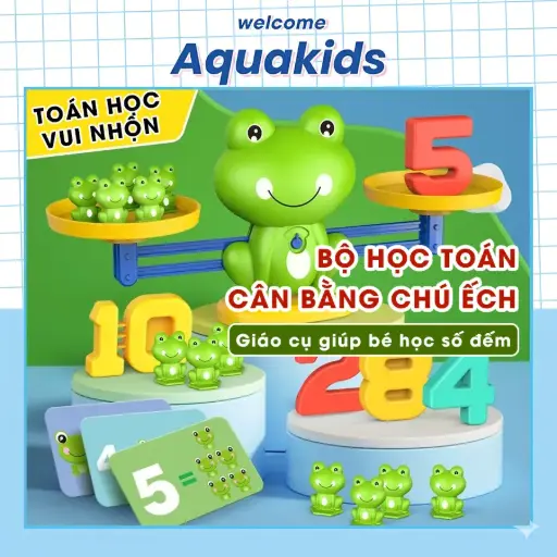 Đồ chơi giáo dục đồ chơi trí tuệ êch cân bằng toán học học số đếm phát triển tư duy cho bé trên 2 tuổi AquaKids
