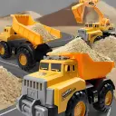 Ô tô xe ben chở cát cần cẩu trộn bê tông cỡ lớn đồ chơi trẻ em làm quà tặng cho bé Aquakids