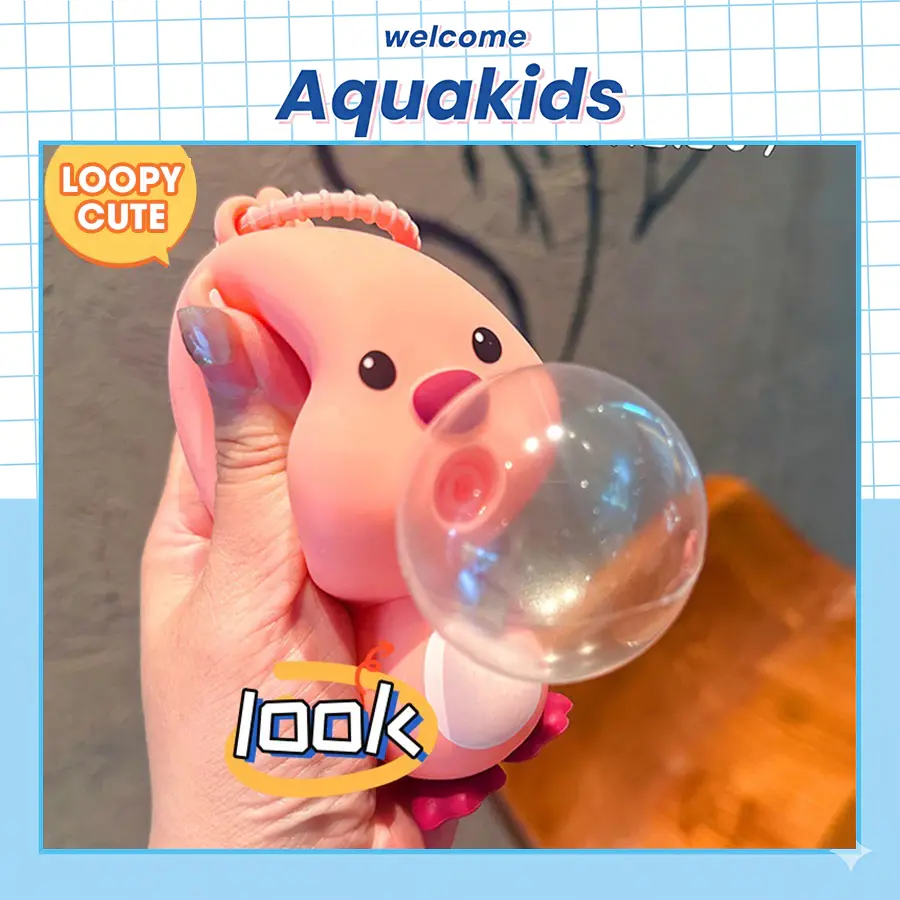 Đồ chơi Squishy Mochi bóp xả stress siêu mềm cute vô tri giải trí nhân vật Loopy hải ly Aquakids