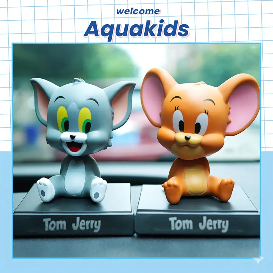 Mô hình Tom and Jerry nhân vật hoạt hình lắc đầu decor bàn học xe ô tô giá rẻ Aquakids