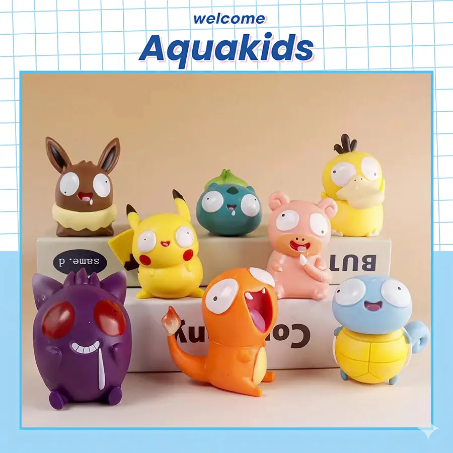 Mô hình pikachu charizard Pokemon lắp ráp dạng kit dễ thương decor bàn học bàn làm việc Aquakids